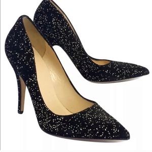 Kate Spade Black Heels with Gold Glitter Specks